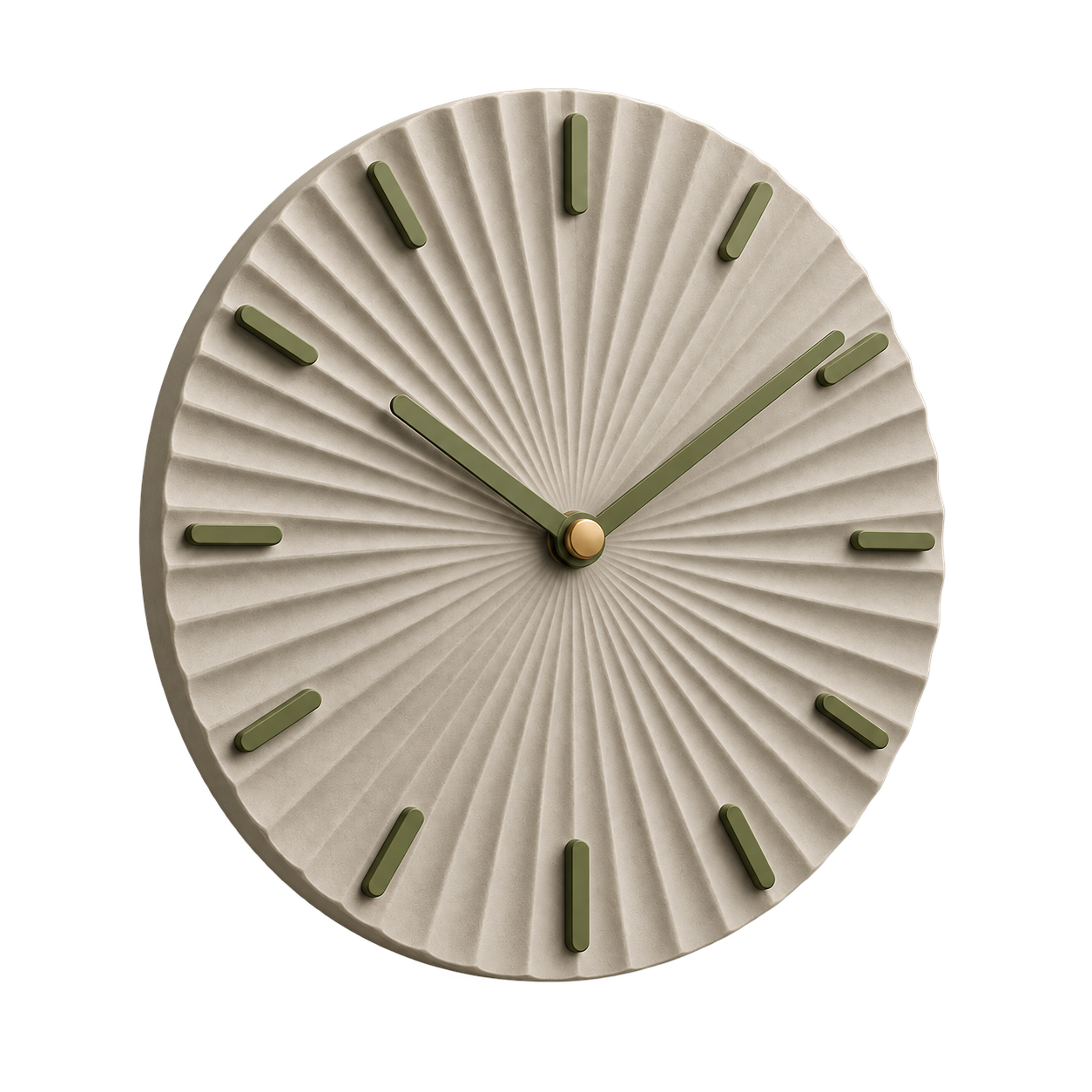 Sculptural radial wall clock